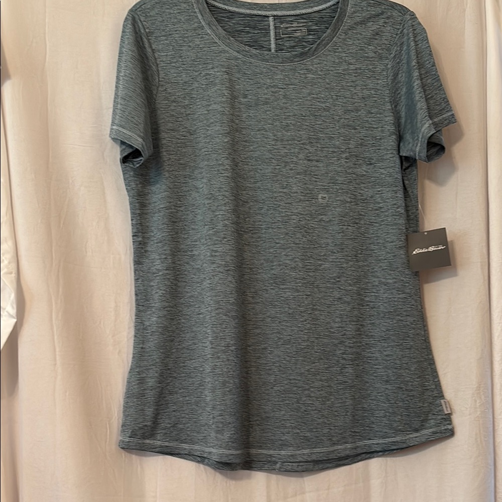 Eddie Bauer Women's Lite Blue WT Resolution Guide Short Sleeve Shirt